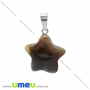 Подвеска из натурального камня Звезда, Агат, 24х22 мм (POD-031869)