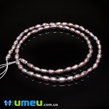 Бусины натуральный речной Жемчуг пудровый Рис, 5-6х3,5-4 мм (BUS-049685)