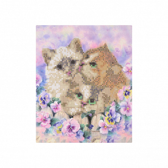 Набор алмазной живописи на картоне 25х21 см, Мои котята (SXM-051473)