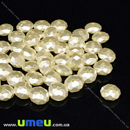 Намистина пластикова Гранована Перли, 10х6 мм, Молочна (BUS-028835)
