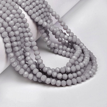 Бусины рондели, 4х3,5 мм, Серые (BUS-049061)