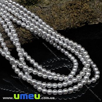 Бусины чешское стекло Preciosa Жемчуг 4 мм 70423, Серые (BUS-036062)