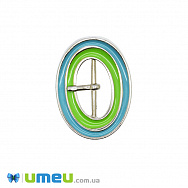 Пряжка металева овальна, 43х32 мм, Темне срібло (SEW-048041)