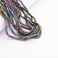 Намистини скляні гальванізовані, 4 мм, Ірис, Круглі (BUS-052051)