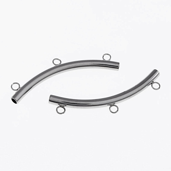 Намистина з нержавіючої сталі Трубочка, 50х4 мм, Темне срібло (STL-055713)