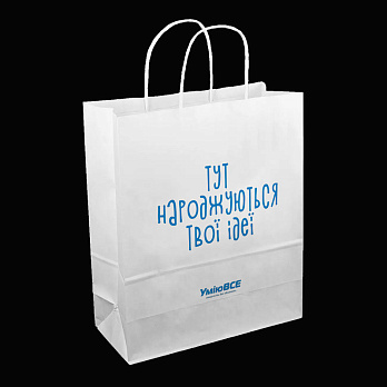 Крафт пакет, 250х140х300 мм, Білий (UPK-052542)