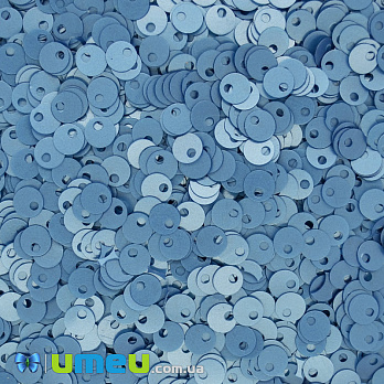 Паєтки Індія круглі плоскі (зміщений отвір), 4 мм, Сині (PAI-041820)