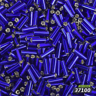 Бісер чеський Стеклярус 3, №37100, Синій блискучий, 7 мм (BIS-059333)
