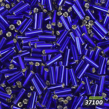 Бисер чешский Стеклярус 3, №37100, Синий блестящий, 7 мм (BIS-059333)