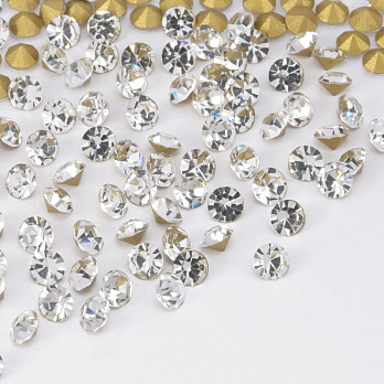 Стрази конусні SS8 (2,4 мм), Білі (STR-061275)