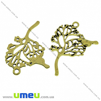 Підвіска метал. Дерево, 41х30 мм, Античне золото (POD-031465)