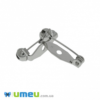 Основа для брошки Японія, 20 мм, Безпечна застібка, Темне срібло (OSN-039005)