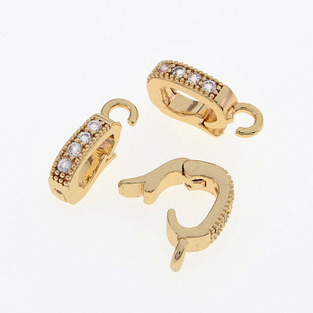 Бейл съёмный, 12,5 мм, Латунь с покрытием 14 kt, Куб. цирконий (OSN-055376)