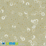 Пайетки Италия круглые плоские, 3 мм, Кремовые №1024 Bianco Avorio Opaline (PAI-039137)