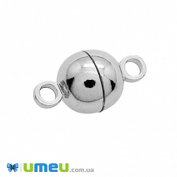 Замок магнитный, 12х6 мм, Темное серебро (ZAM-004152)