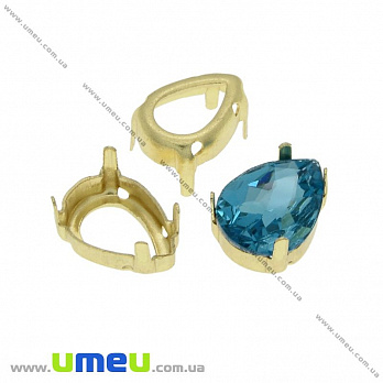 Оправа-цапы под риволи Капля, 14х10 мм, Золото (OSN-021961)
