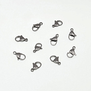 Замки-карабіни з нержавіючої сталі, 11х7 мм, Темне срібло (STL-037899)