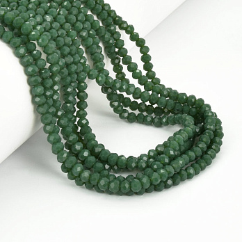 Бусины рондели, 4х3 мм, Зеленые (BUS-057201)