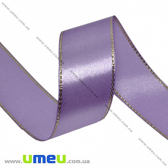 Атласная лента с люрексом, 25 мм, Сиреневая (LEN-016719)
