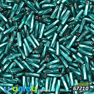 Бісер чеський Стеклярус 3, №67210, Смарагдовий блискучий скручений, 7 мм (BIS-050534)