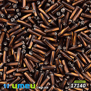 Бісер чеський Стеклярус 3, №17140, Коричневий блискучий скручений, 7 мм (BIS-050523)