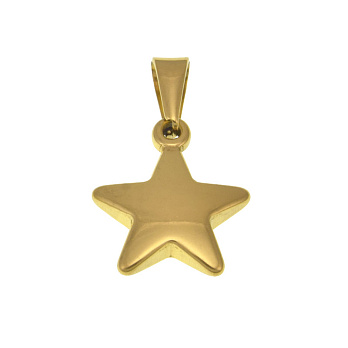 Подвеска из нерж. стали Звезда, 32х20 мм, Золото (STL-059186)