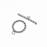 Тогл з нержавіючої сталі, 23х18 мм, Темне срібло (STL-060818)