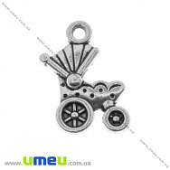 Підвіска метал. Коляска, 19х14 мм, Античне срібло (POD-001267)