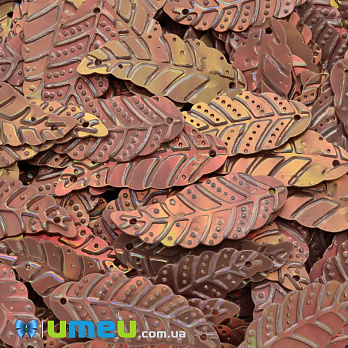 Пайетки Индия листики, 30х11 мм, Бежевые (PAI-037881)