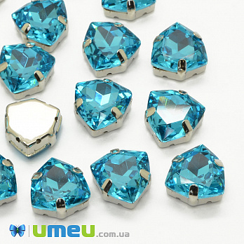 Шатон триллиант К9 12,5х12 мм, Темное серебро, Голубой (KAB-041010)
