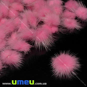 Помпон норковий 2-2,5 см, Рожевий яскравий (DIF-036110)