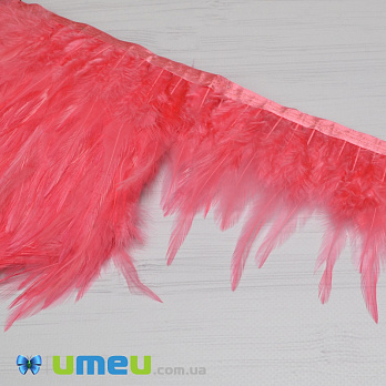 Перья петуха на ленте, 8-15 см, Коралловые (PER-038930)