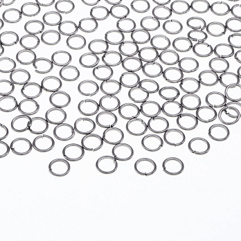 Колечка з нерж. сталі, 4 мм, 0,6 мм, Темне срібло (STL-055857)