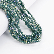 Намистини круглі грановані, 4 мм, Зелені АВ (BUS-052195)