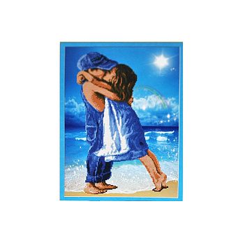 Набор для вышивания нитками, 5D Первый поцелуй, 42х31 см (SXM-061208)