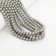 Бусины стеклянные Жемчуг Premium, 6 мм, Серые, Круглые (BUS-052059)
