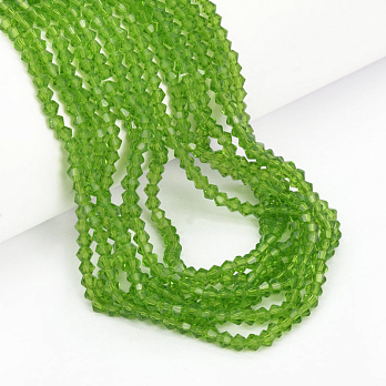 Намистини Біконус, 3х3 мм, Салатові (BUS-057431)