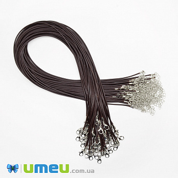 Основа для колье полиэстеровая, 1,5 мм, Коричневая, 45 см (OSN-044527)