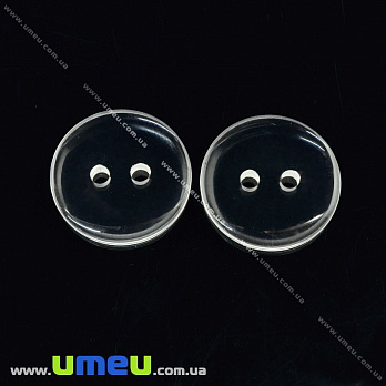 Гудзик пластиковий Круглий, 11 мм, Прозорий (PUG-038578)
