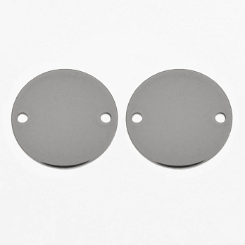 Коннекторы из нерж. стали Круглые, 16 мм, Темное серебро (STL-061425)