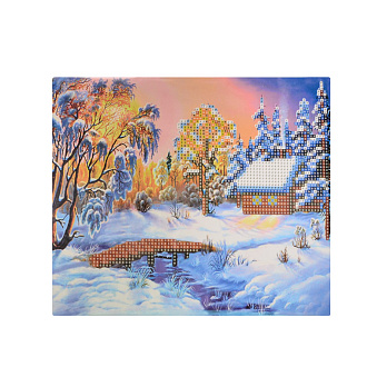 Набор алмазной живописи на картоне 25х21 см, Зимняя сказка (SXM-052458)