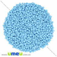 Бисер китайский средний, 8/0, Голубой натуральный, 3 мм (BIS-012028)