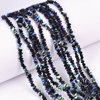 Намистини скляні скол (крихта), 2,5 мм, Чорні АВ (BUS-052158)