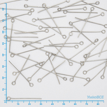 Булавки из нерж. стали, 30 мм, Темное серебро (STL-056219)