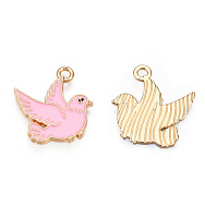 Підвіска метал. Голуб Миру рожевий, 20х18 мм, Золото (POD-053635)