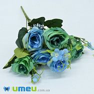 Букет троянд, 33 см, М'ятно-блакитний (DIF-044939)