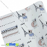 Упаковочная бумага Париж, Белая, 70х100 см (UPK-032730)