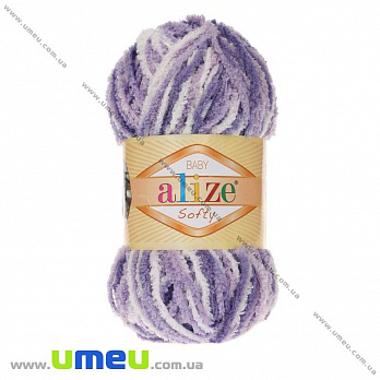 Пряжа Alize Softy 50 г, 115 м, Меланж Сиреневая 51627 (YAR-029481)
