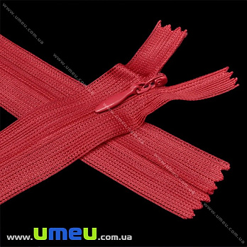 Блискавка (змійка) потайна нероз'ємна, 50 см, Тип 3, Червона (ZIP-016052)