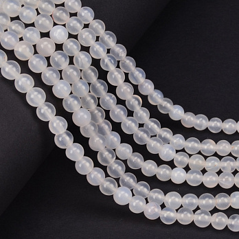 Бусины Агат белый, Натур. камень, 6 мм, Круглые (BUS-051712)